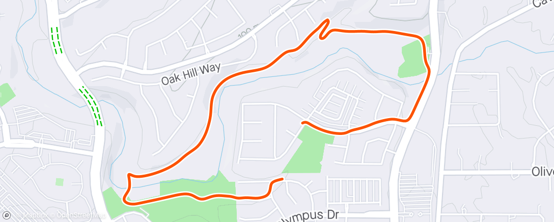 Map of the activity, short run with Davie girl