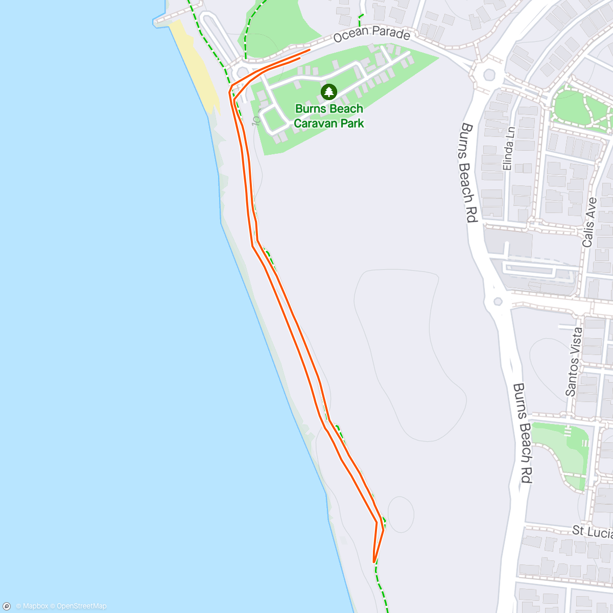 Map of the activity, Morning mile