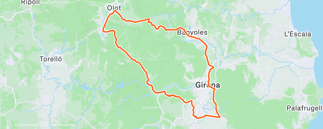 Map of the activity, Cycling