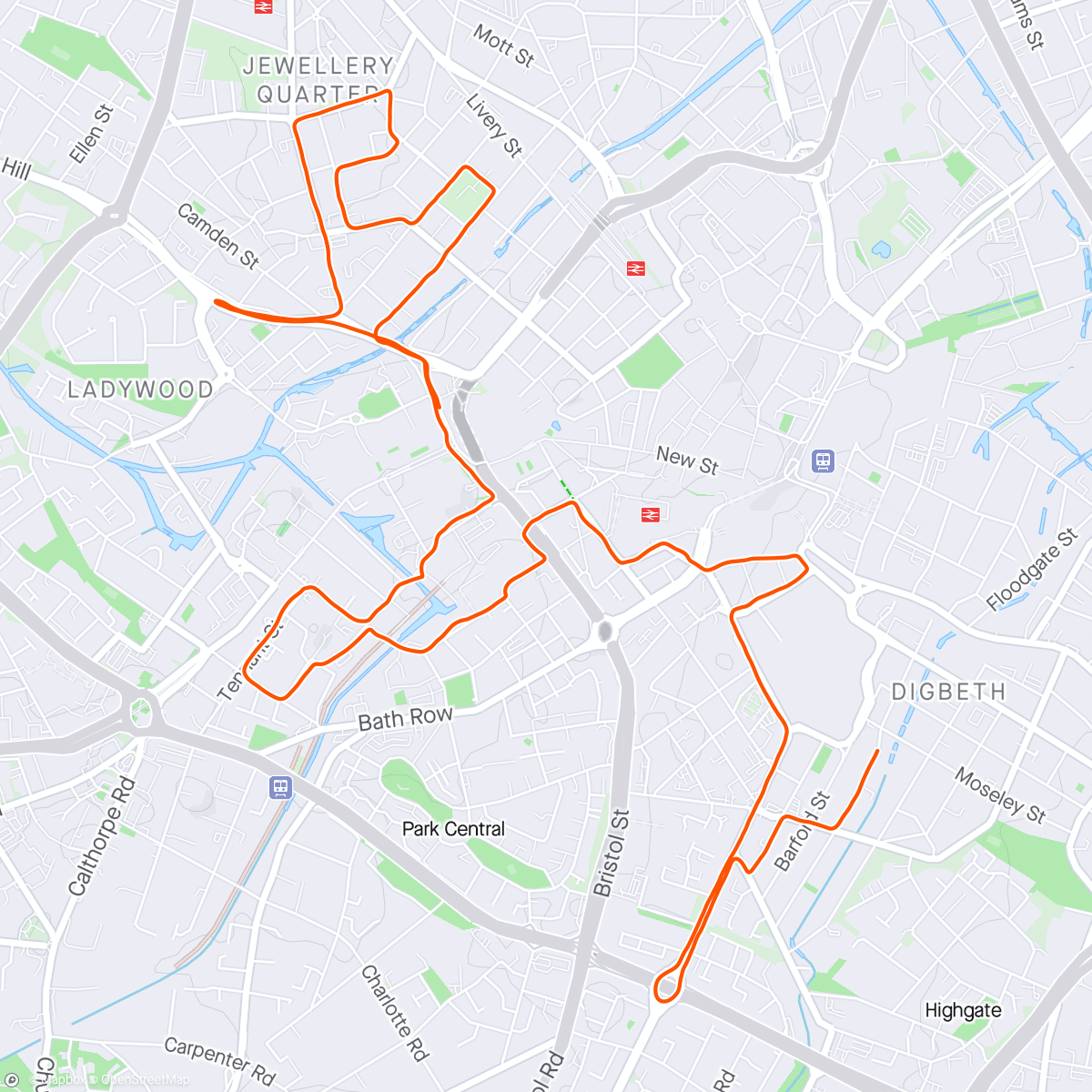 Карта физической активности (Great Birmingham 10k)