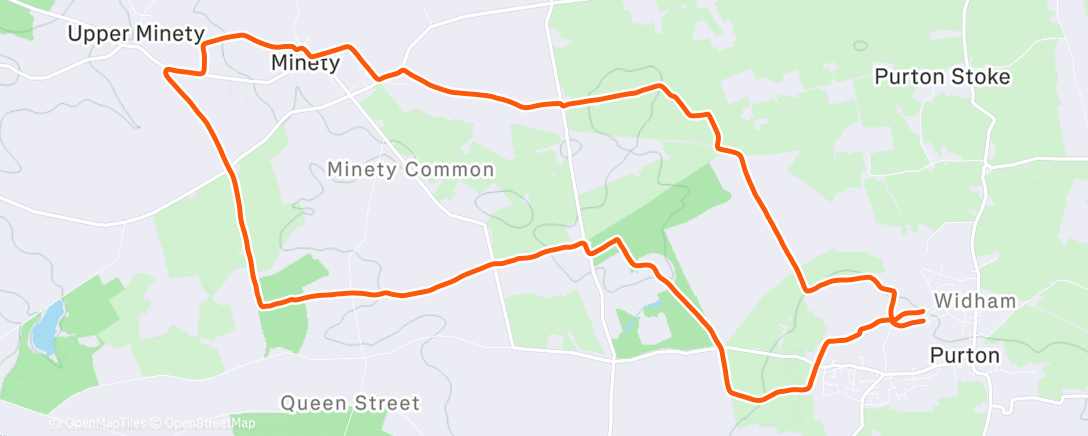 Map of the activity, A very mucky Tuesday Long Run