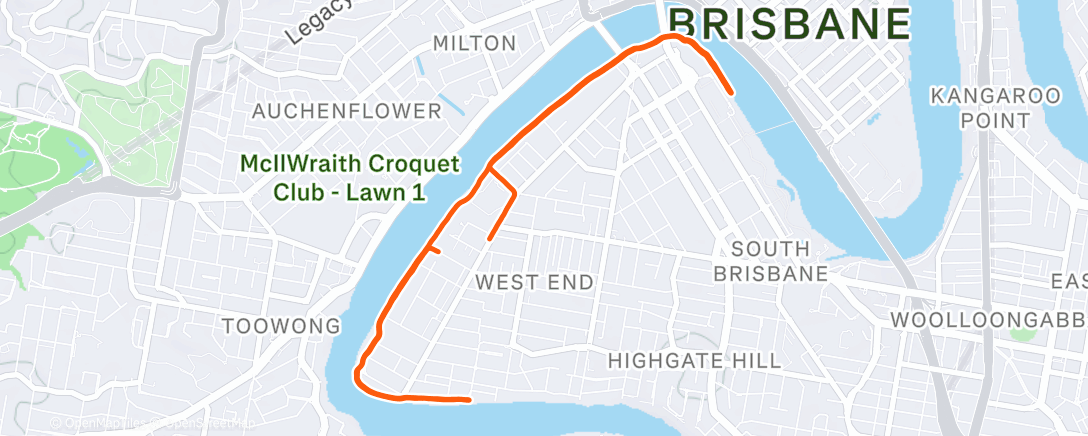 Map of the activity, Morning Run