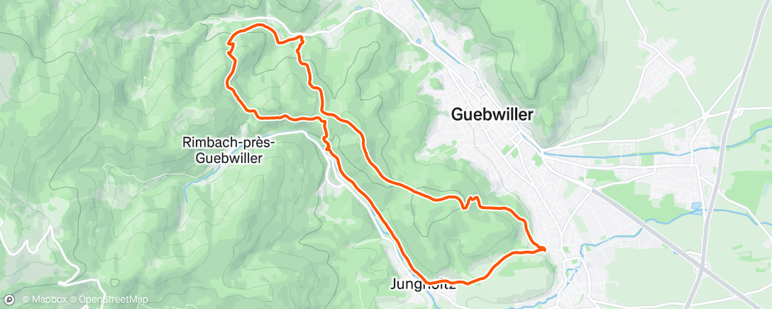 Mapa da atividade, Course à pied dans l'après-midi