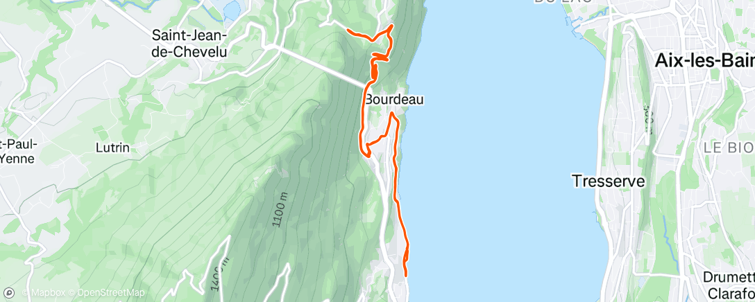 Map of the activity, Sortie VTT en soirée