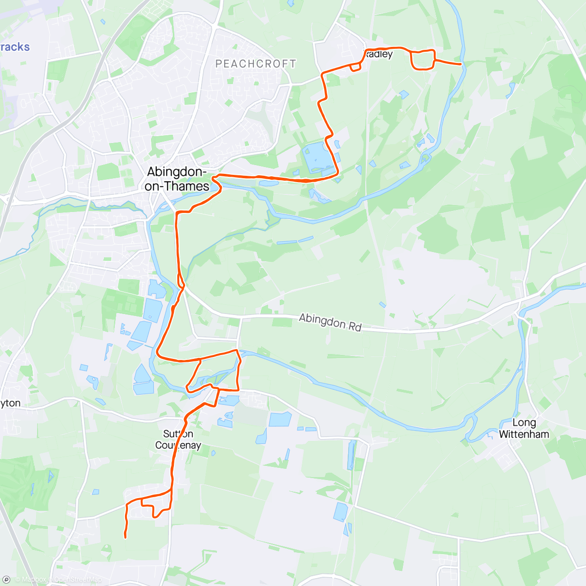 Map of the activity, 32km Long Run