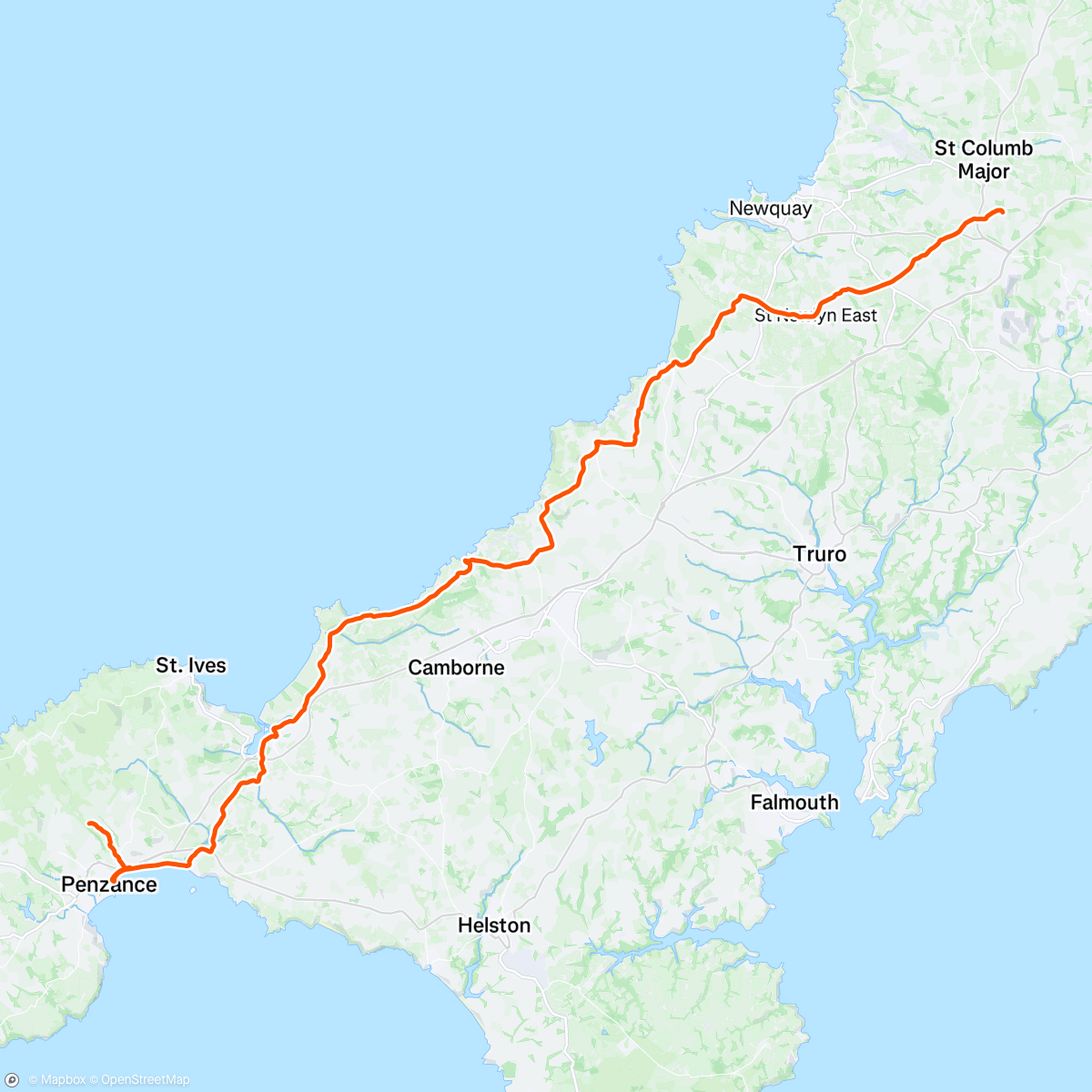 Map of the activity, Tour of Britain | dag 16