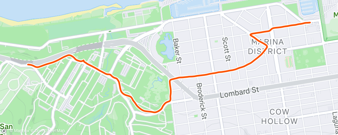 Map of the activity, Afternoon Run