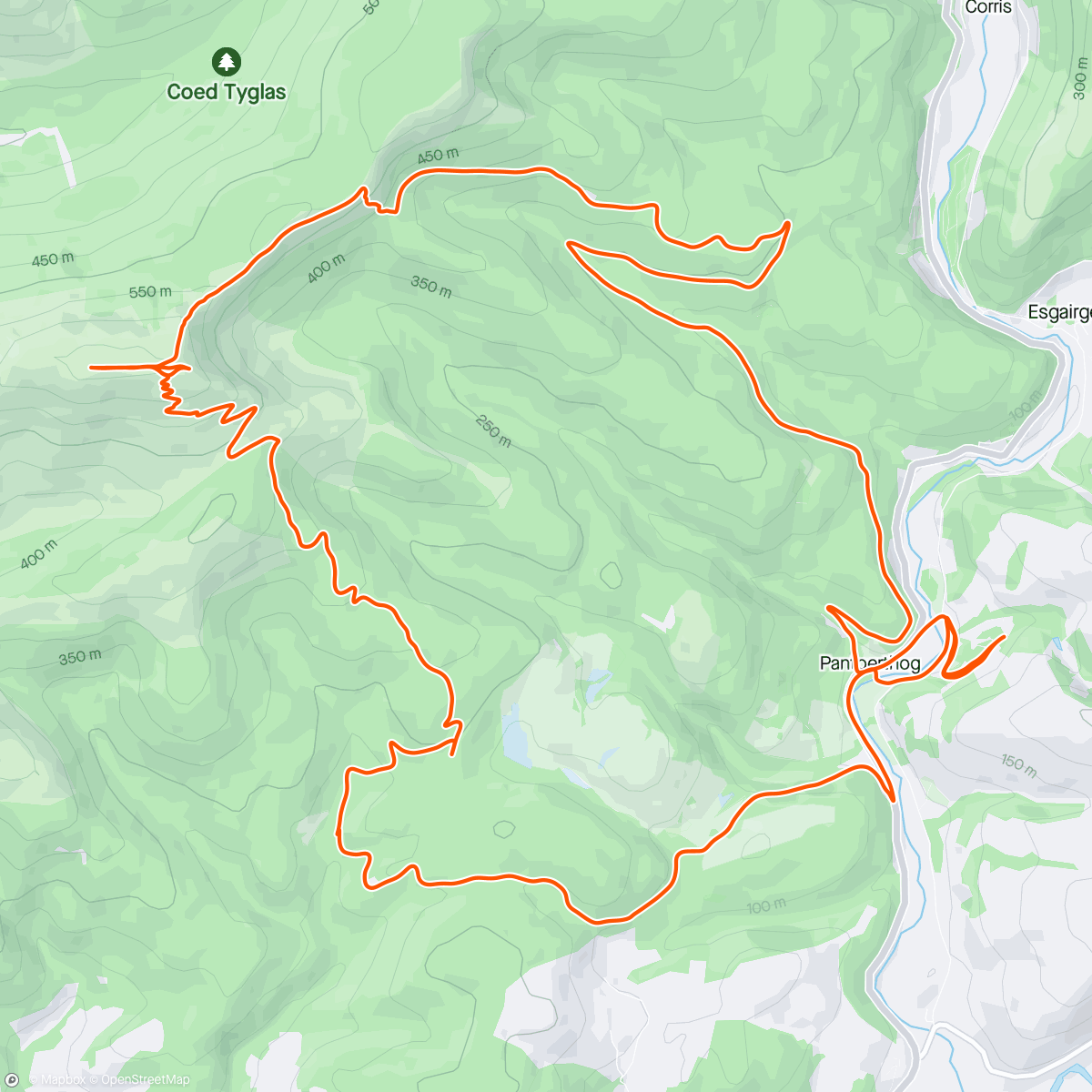 Karte der Aktivität „Mega sunday run on CAT fieldtrip, mostly fireroads then steep mtb track”