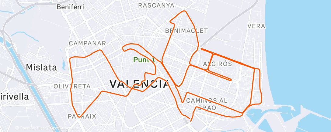 Map of the activity, Morning Run