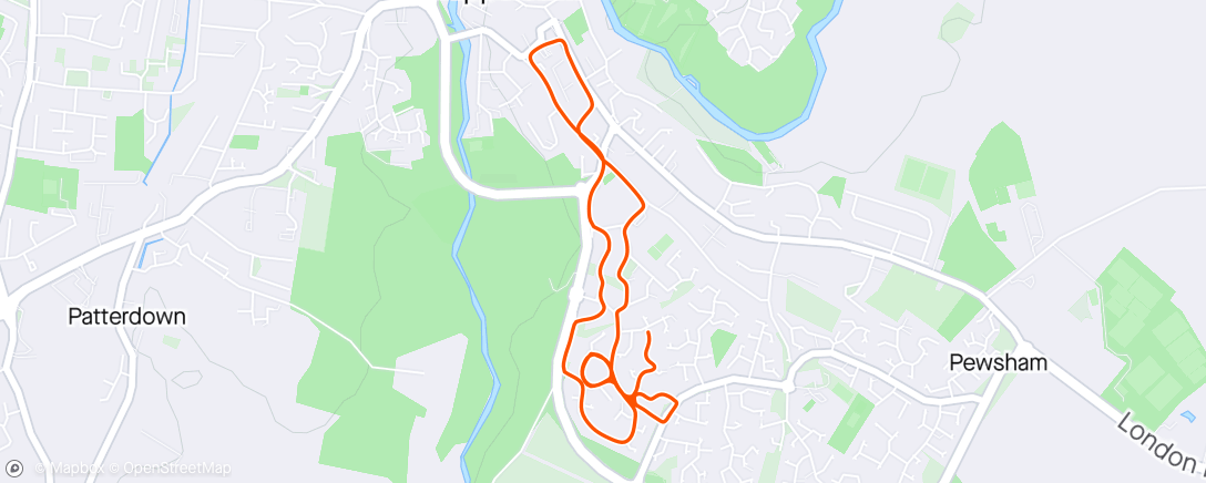 Map of the activity, Easy Pace Run (40 mins)