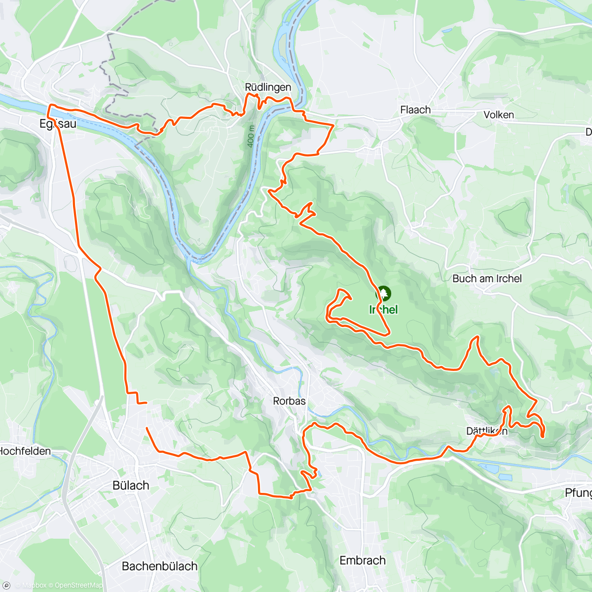 Map of the activity, Wunderschöne Irchelrunde zu Fünft