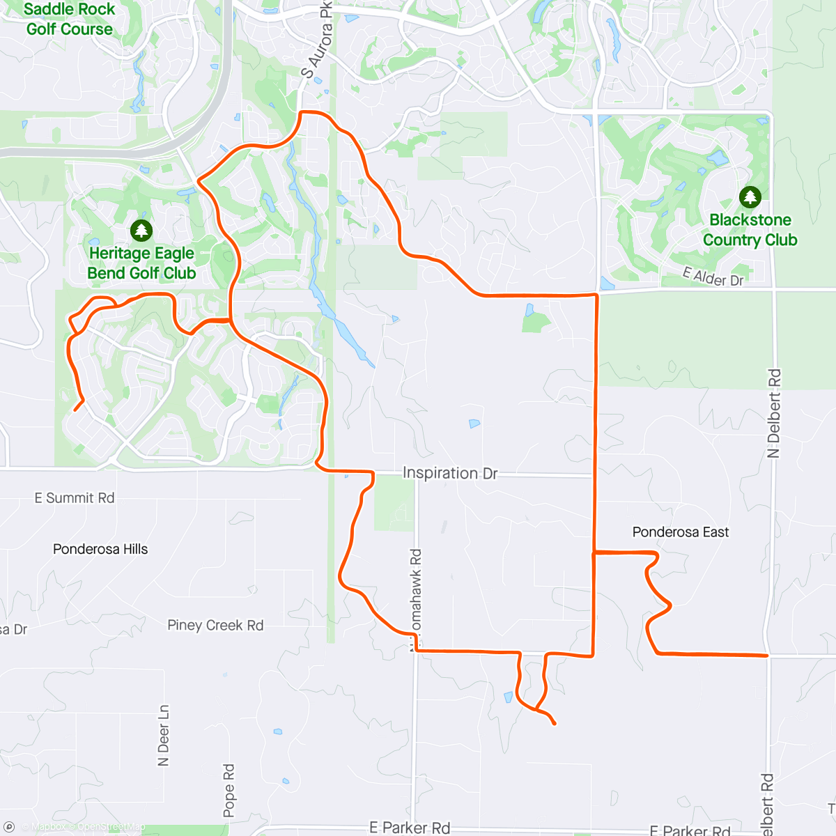Map of the activity, Piney Lake loop + Boot Hill X 2