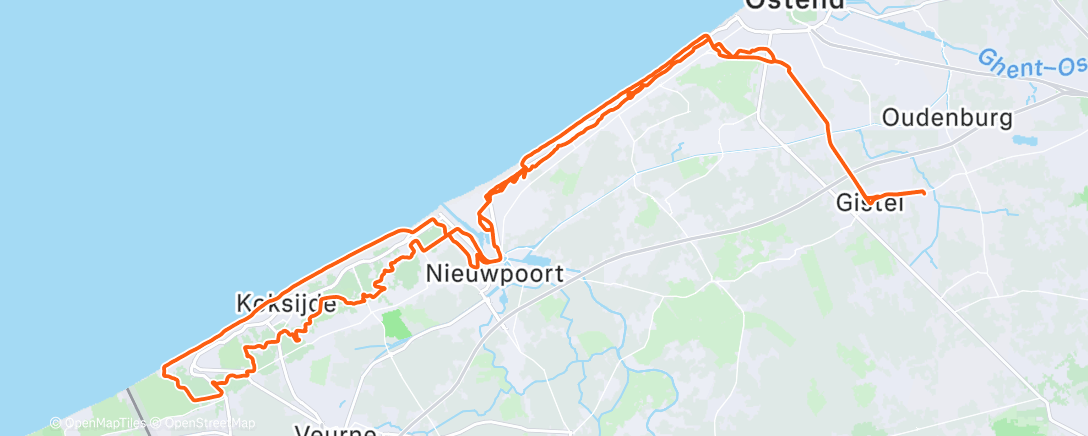 Map of the activity, Ochtendrit op mountainbike