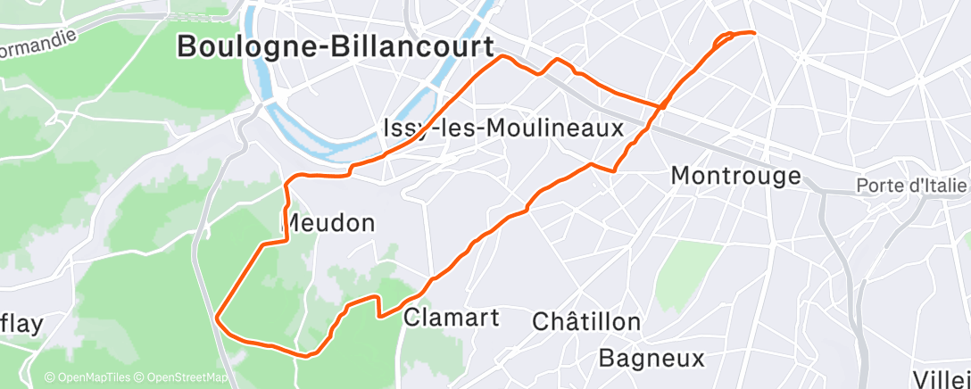 Map of the activity, VTT un peu punchy 90% route