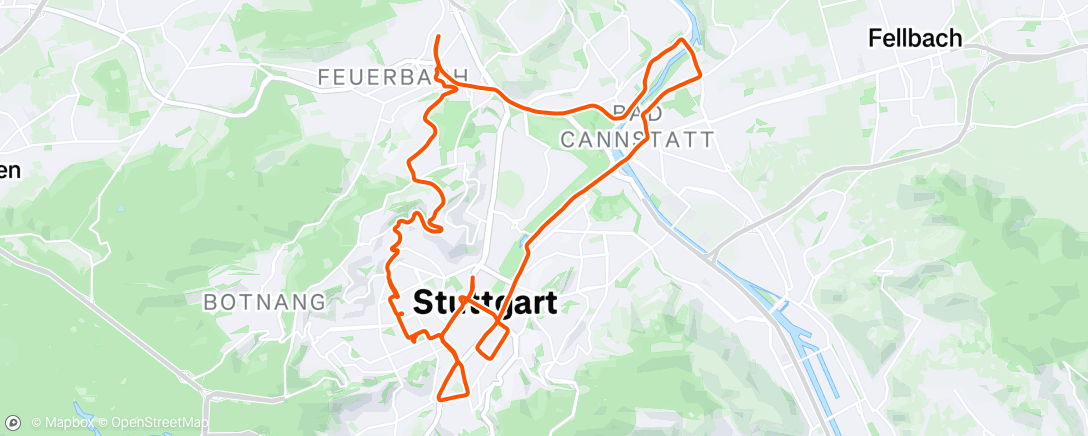 Map of the activity, Critical Mass Stuttgart, November