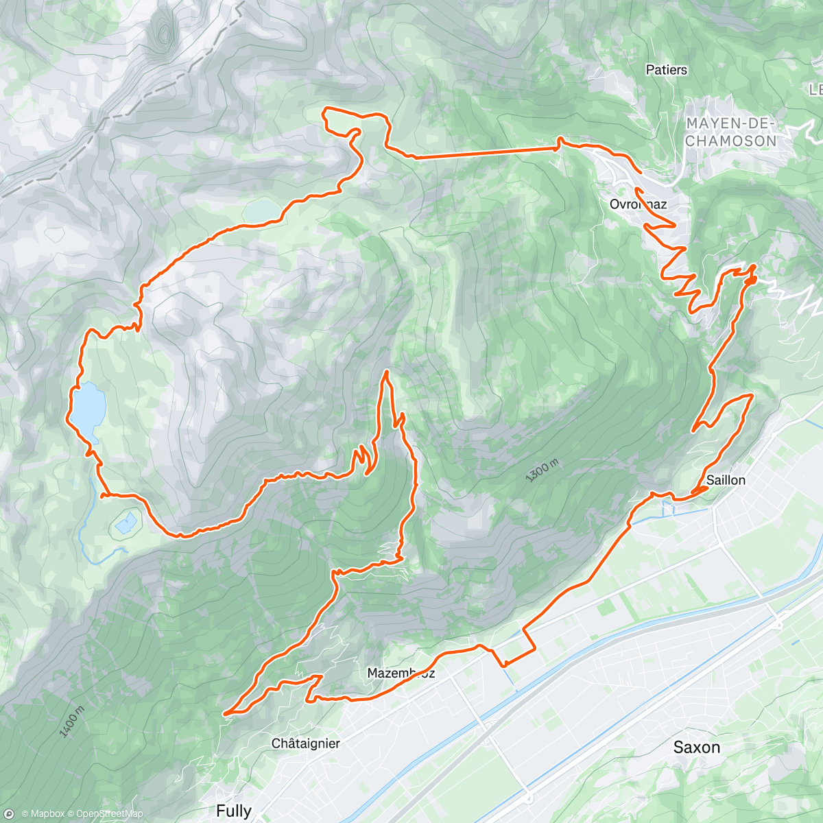 Map of the activity, L‘appel du lac de Sorniot
