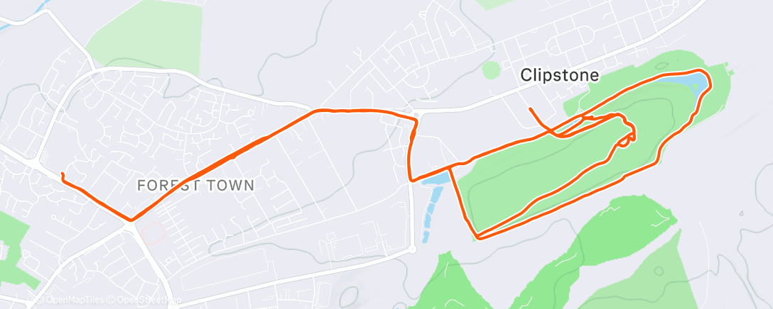 Map of the activity, Mansfield Christmas Jaunt 🎅