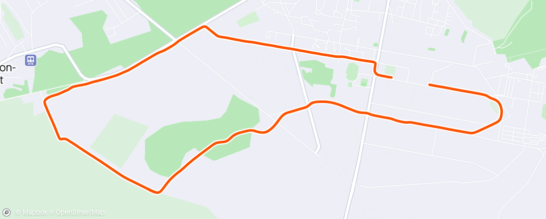 Mapa da atividade, 10km à Mourmelon avec la DA