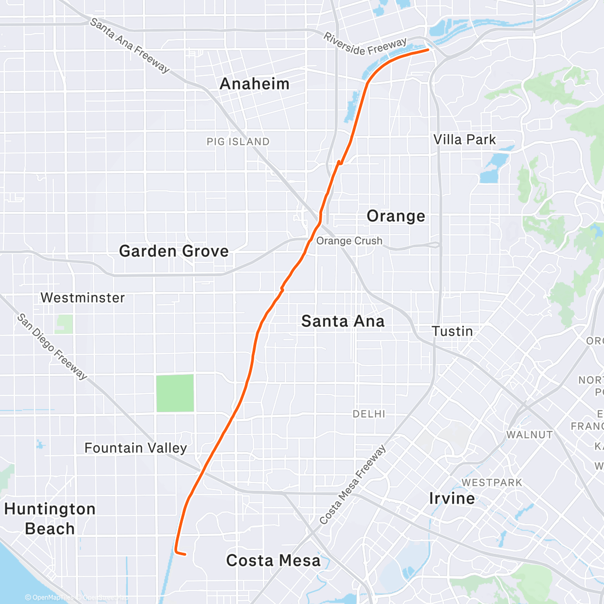 Map of the activity, Afternoon Ride