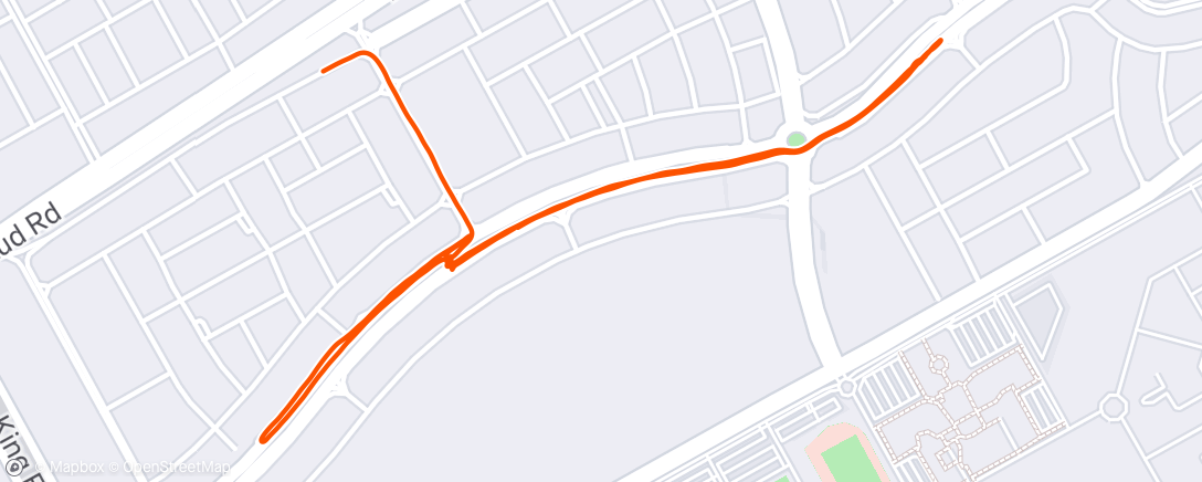 Map of the activity, Evening intervals Run