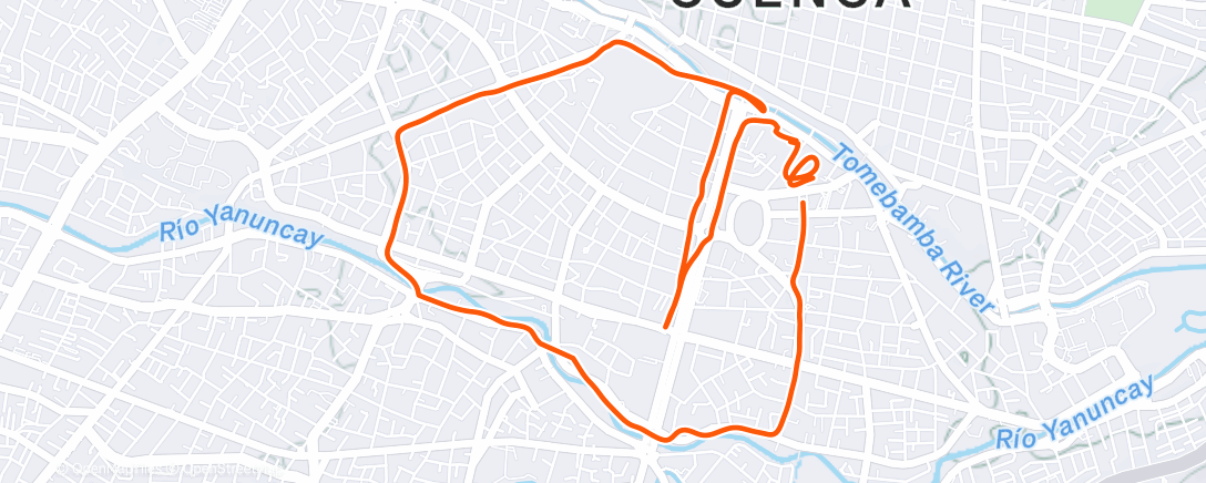 Map of the activity, Evening Run