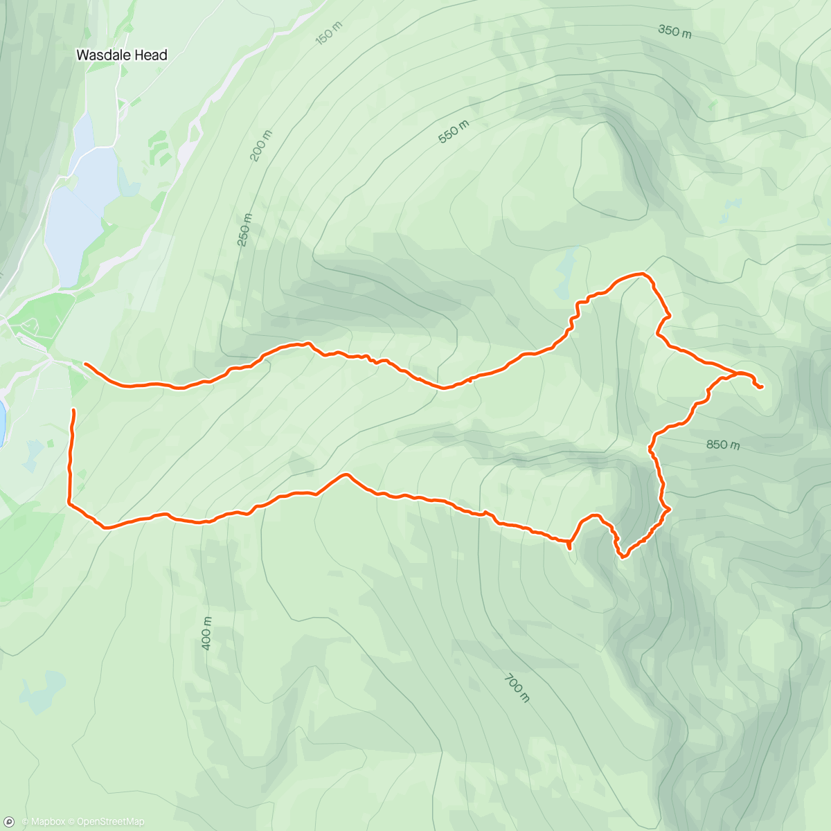Map of the activity, Scafell Pike and Scafell