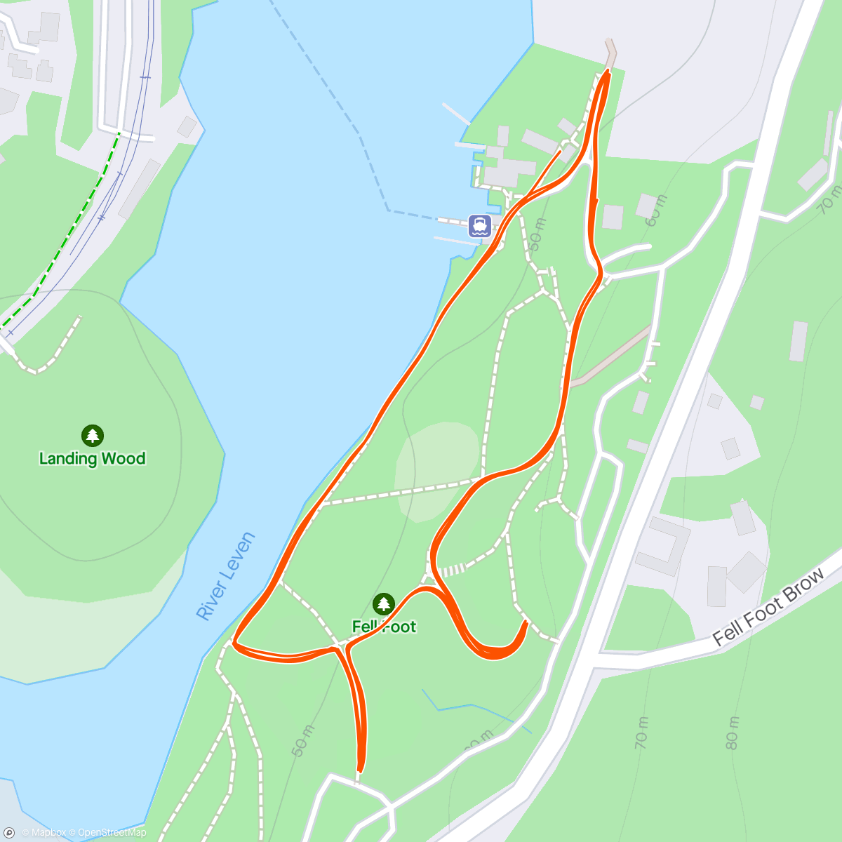Map of the activity, Fell foot parkrun