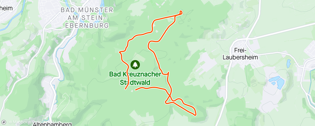 Map of the activity, ARDF RLL #1 Bad Kreuznach 80m (Platz 2)