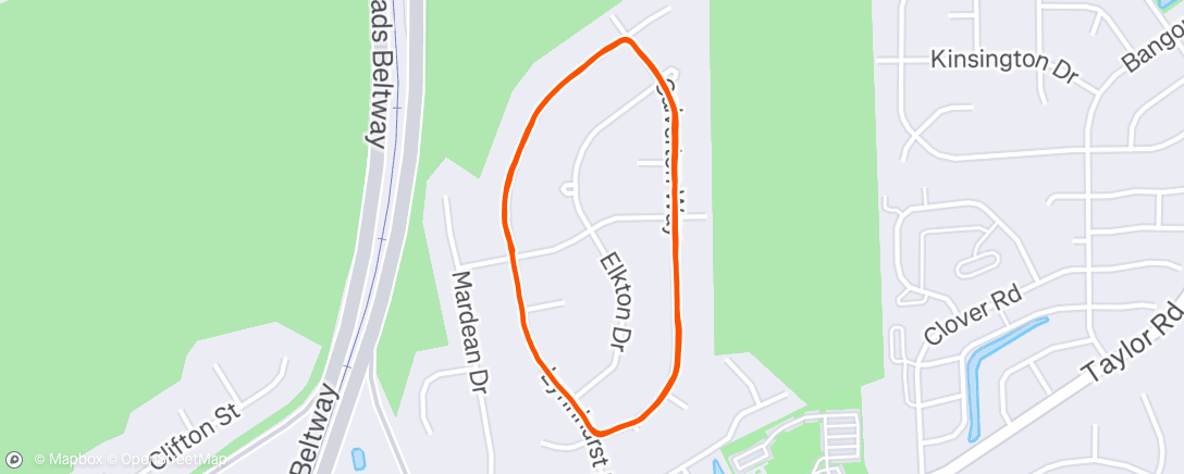 Map of the activity, Evening Run