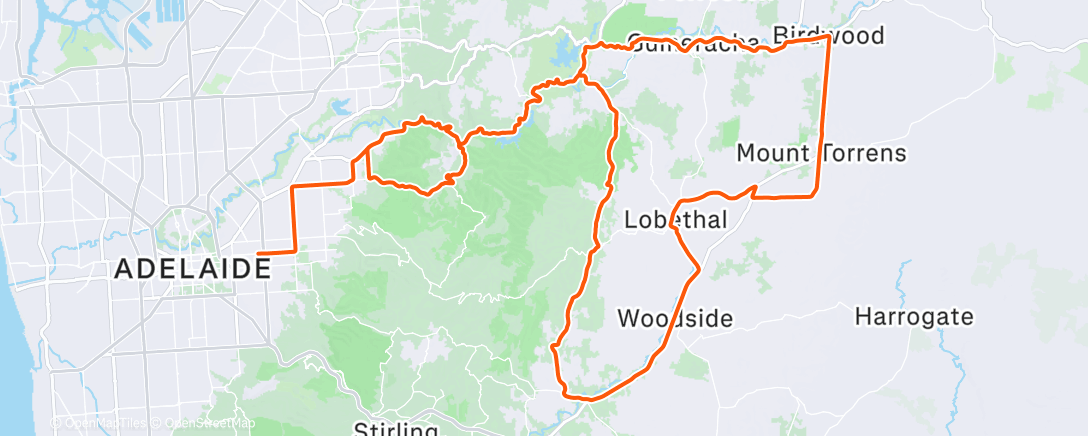 Map of the activity, Lunch Ride