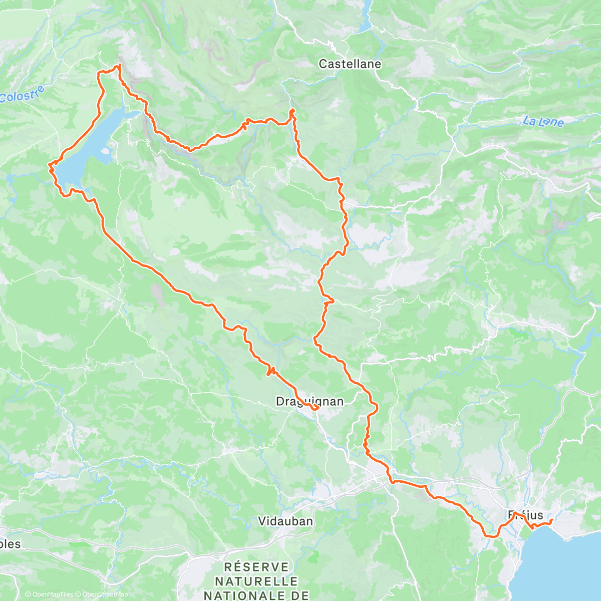 Карта физической активности (Roadie autour du Verdon en 40mm derrière le V8 du J’)