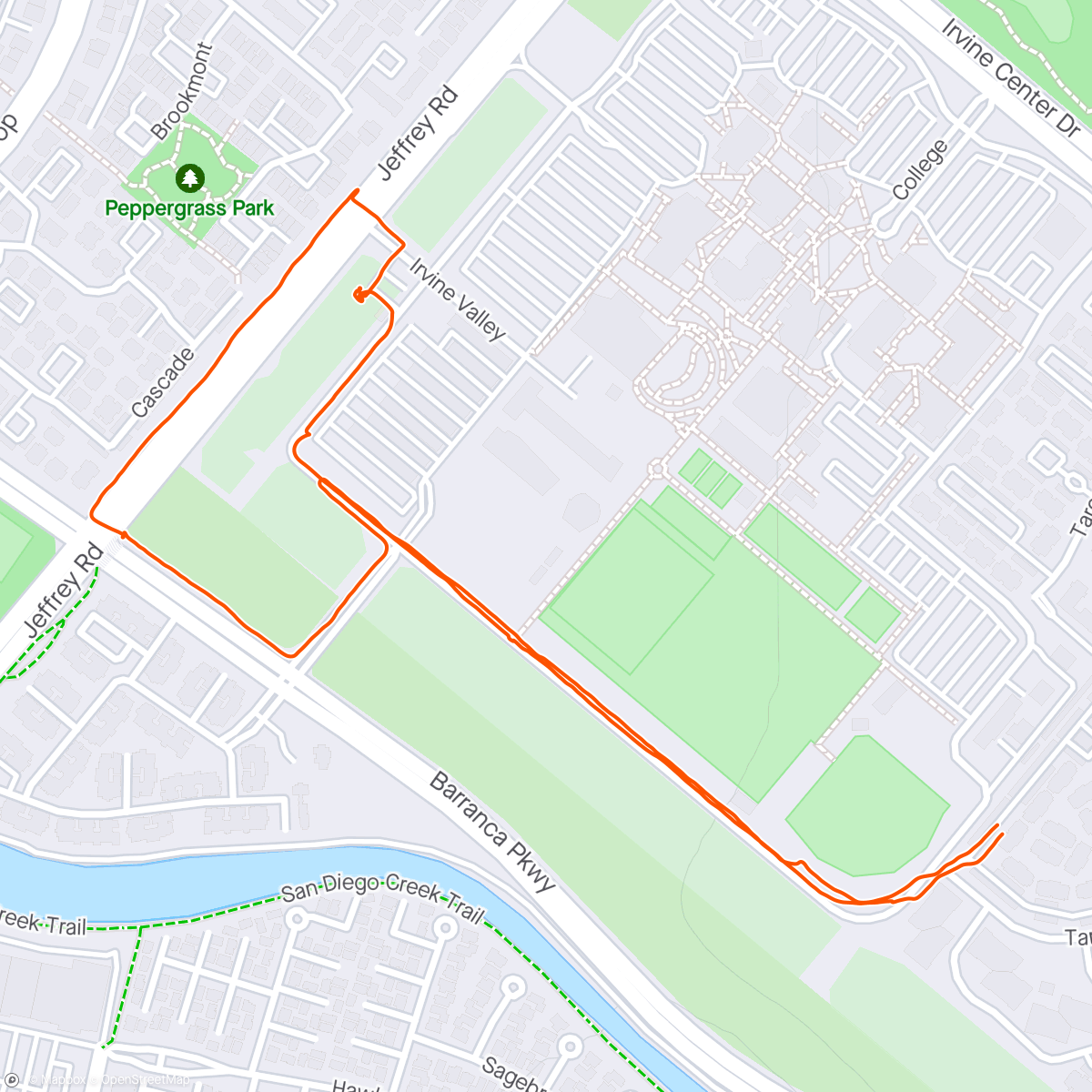 Mapa da atividade, Post-Tri Recovery Walk/Strawberry Run