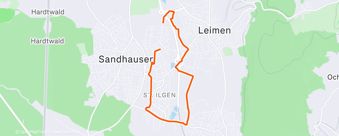 Map of the activity, Afternoon Run