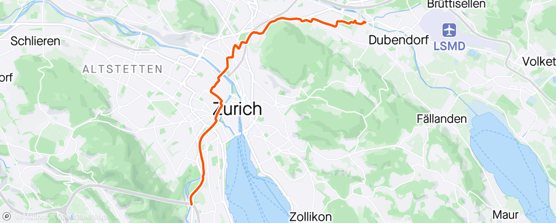 Map of the activity, Zürich / Dübendorf