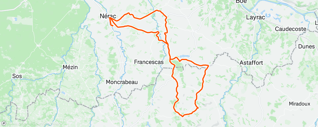 Map of the activity, Afternoon Ride