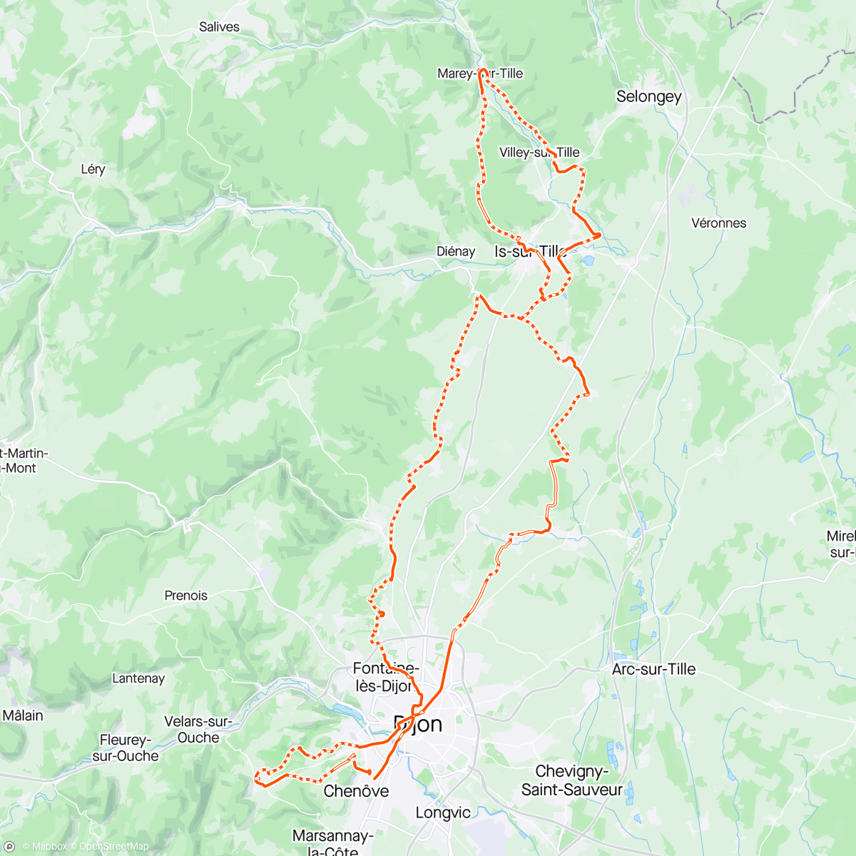 Map of the activity, Graviers d'or 2023, 100 km