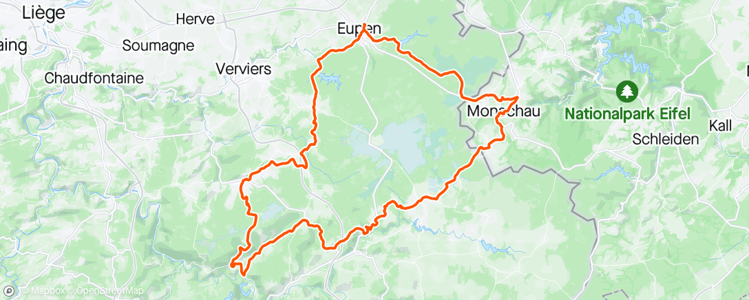 Map of the activity, Eupen classic: Rosier-Monschau