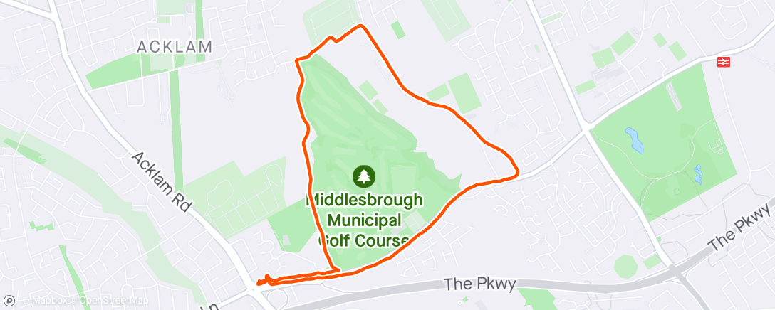 Map of the activity, Evening Run