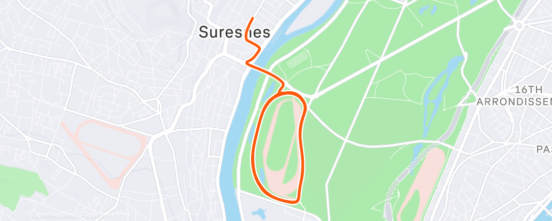 Map of the activity, Sortie vélo le midi