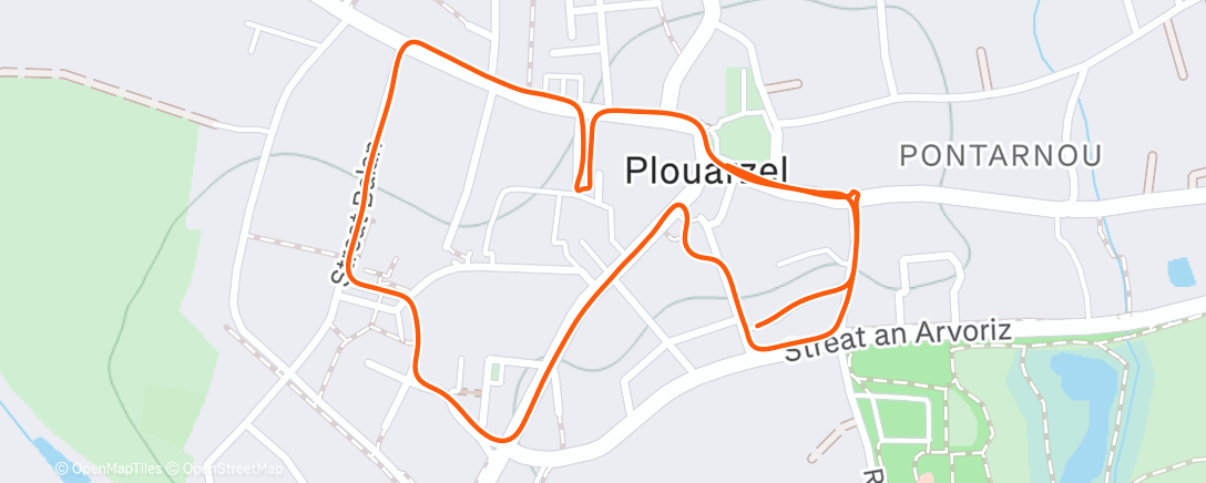 Map of the activity, Course à pied en soirée