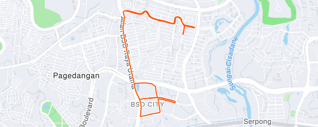 Map of the activity, Outdoor run