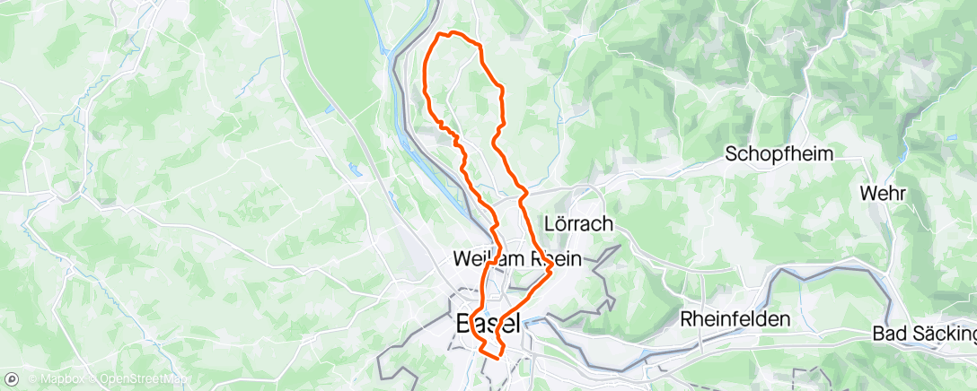 Map of the activity, Easy Recovery Ride