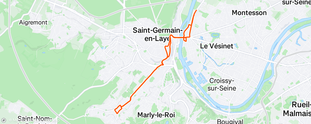 Map of the activity, Sortie vélo le matin