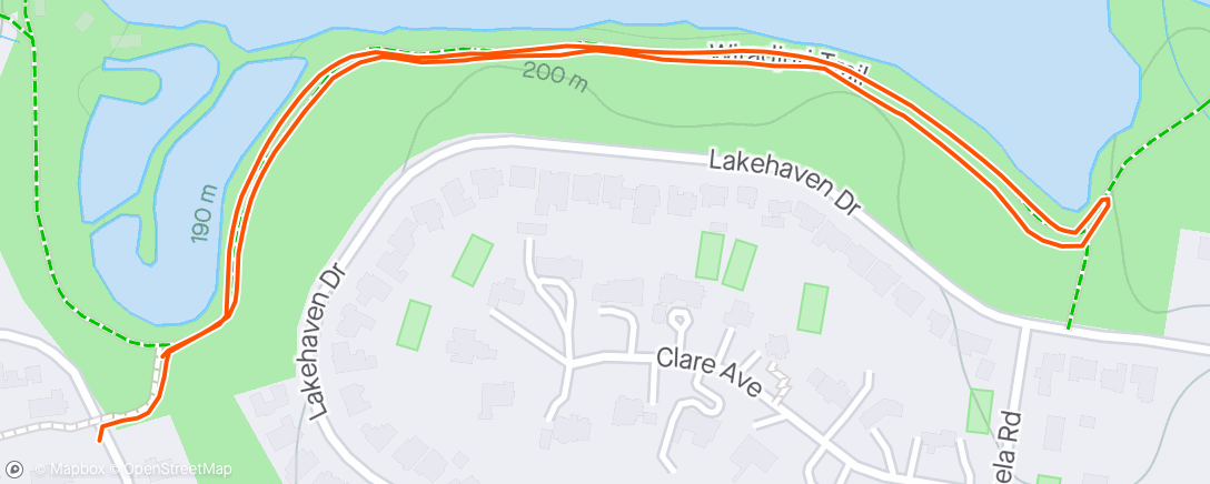 Map of the activity, Quick 2km after ride