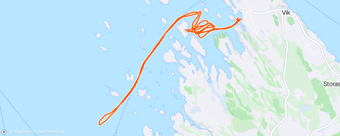 Map of the activity, Afternoon Windsurf