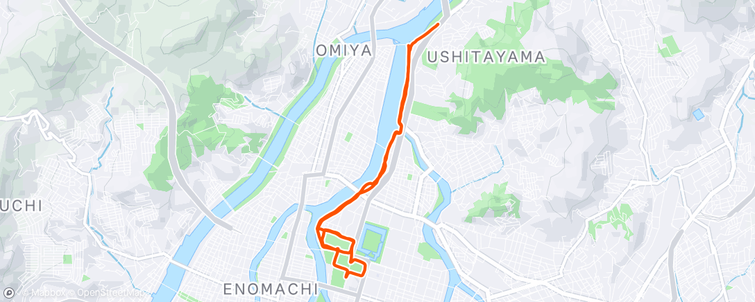 Map of the activity, Afternoon Run