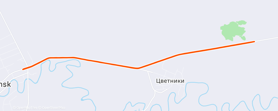 Map of the activity, Afternoon Run