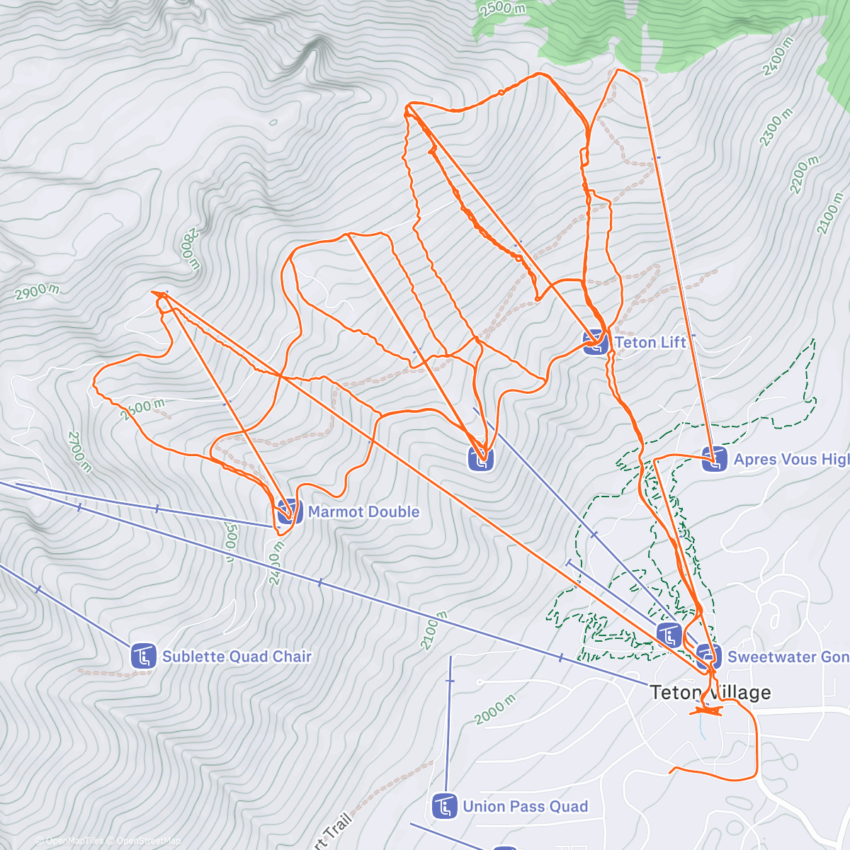 Map of the activity, Afternoon Alpine Ski