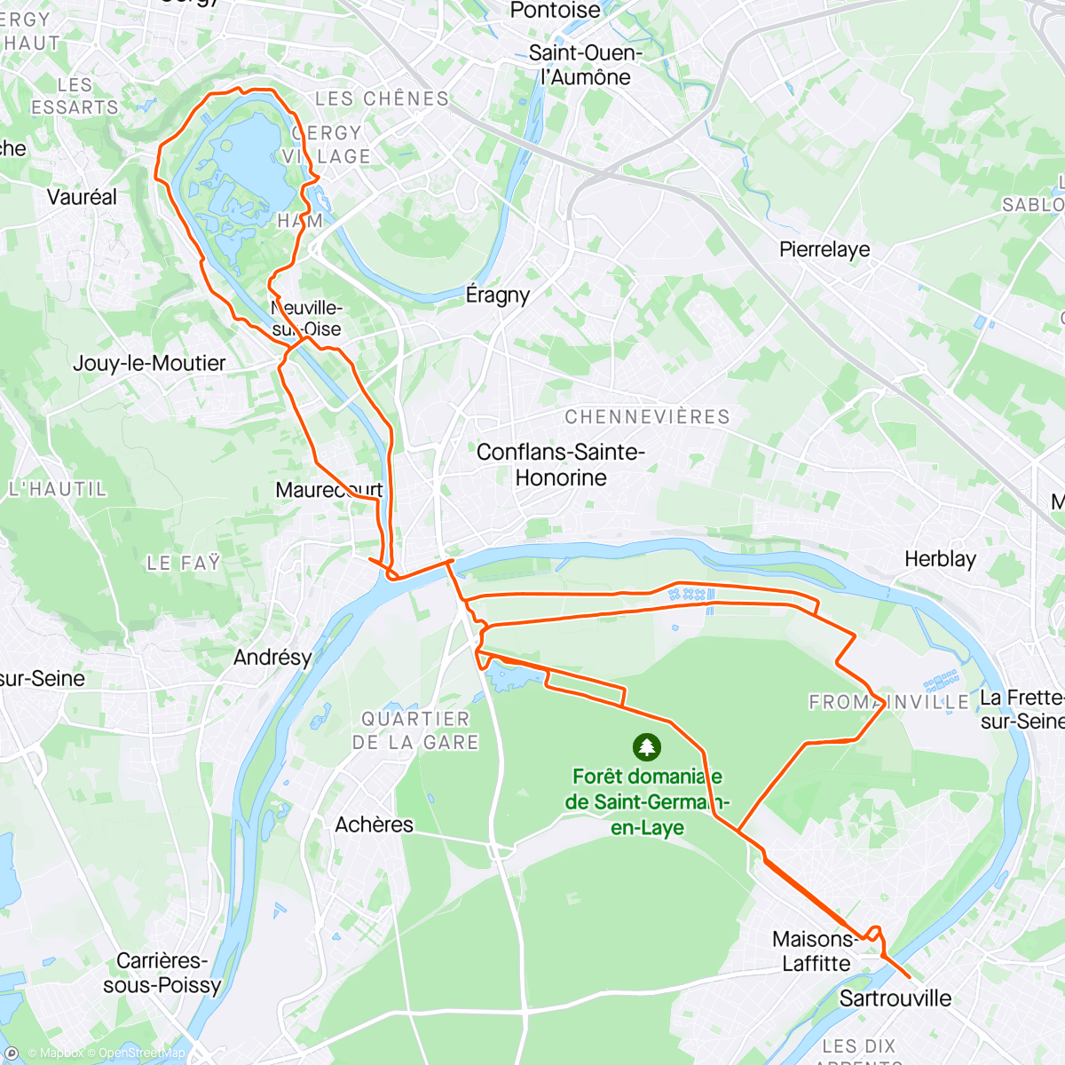 Mapa de la actividad, Sortie vélo le matin 🌤️