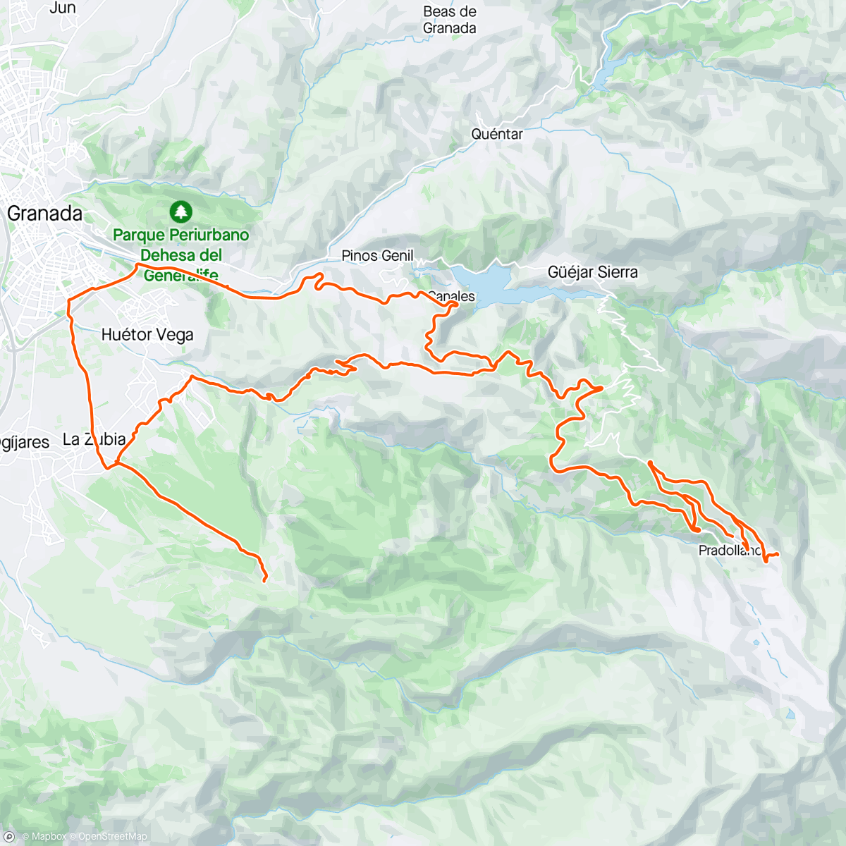 Map of the activity, Sierra Nevada Limite